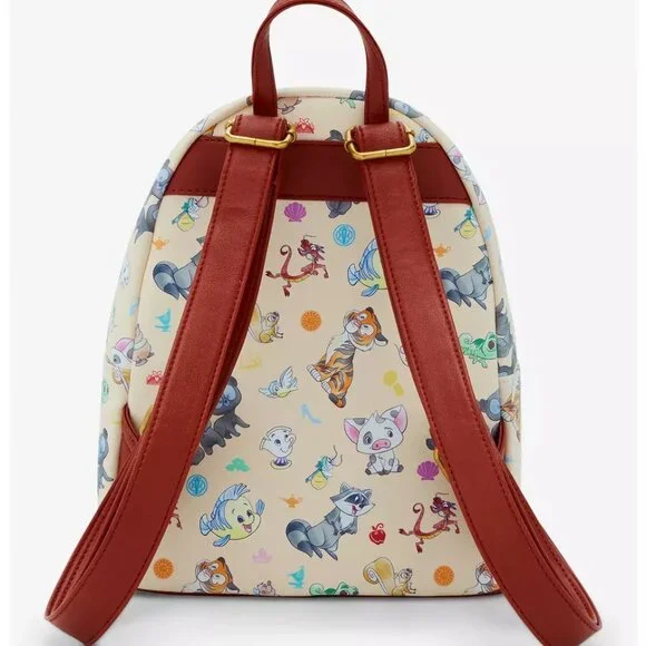 Loungefly Disney Princess Sidekicks Mini Backpack Characters Pattern Bag - Picture 3 of 4